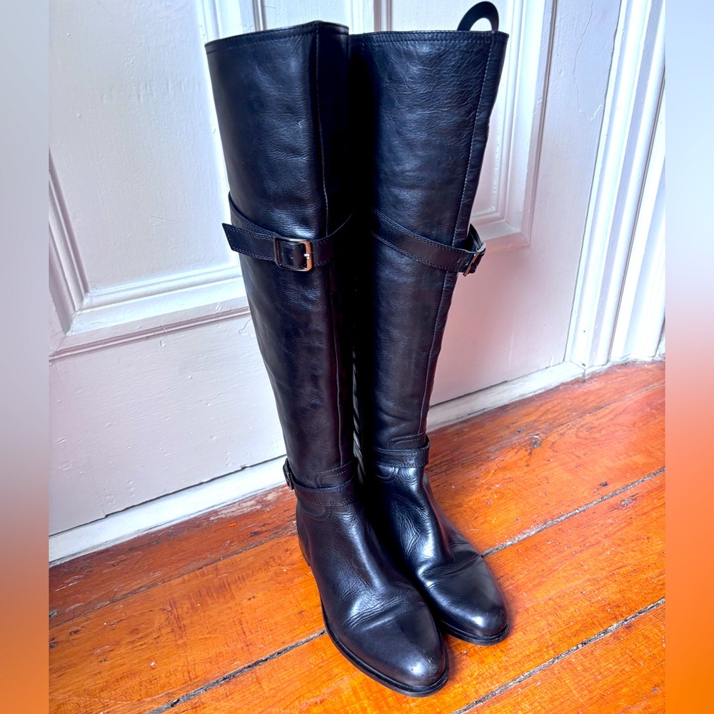 Garnet Hill Black Over the Knee Boots